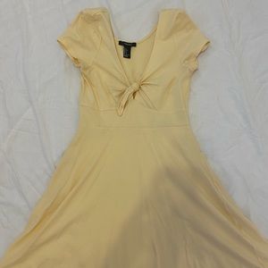 yellow front tie dress
